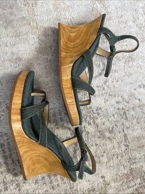 Splash Denim wooden Wedge Sandals